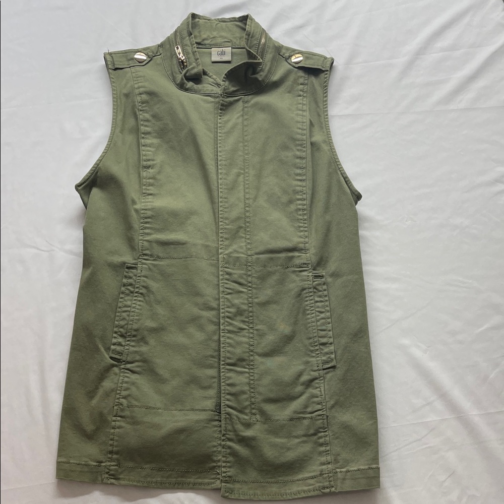CAbi Olive Green Cotton Vest